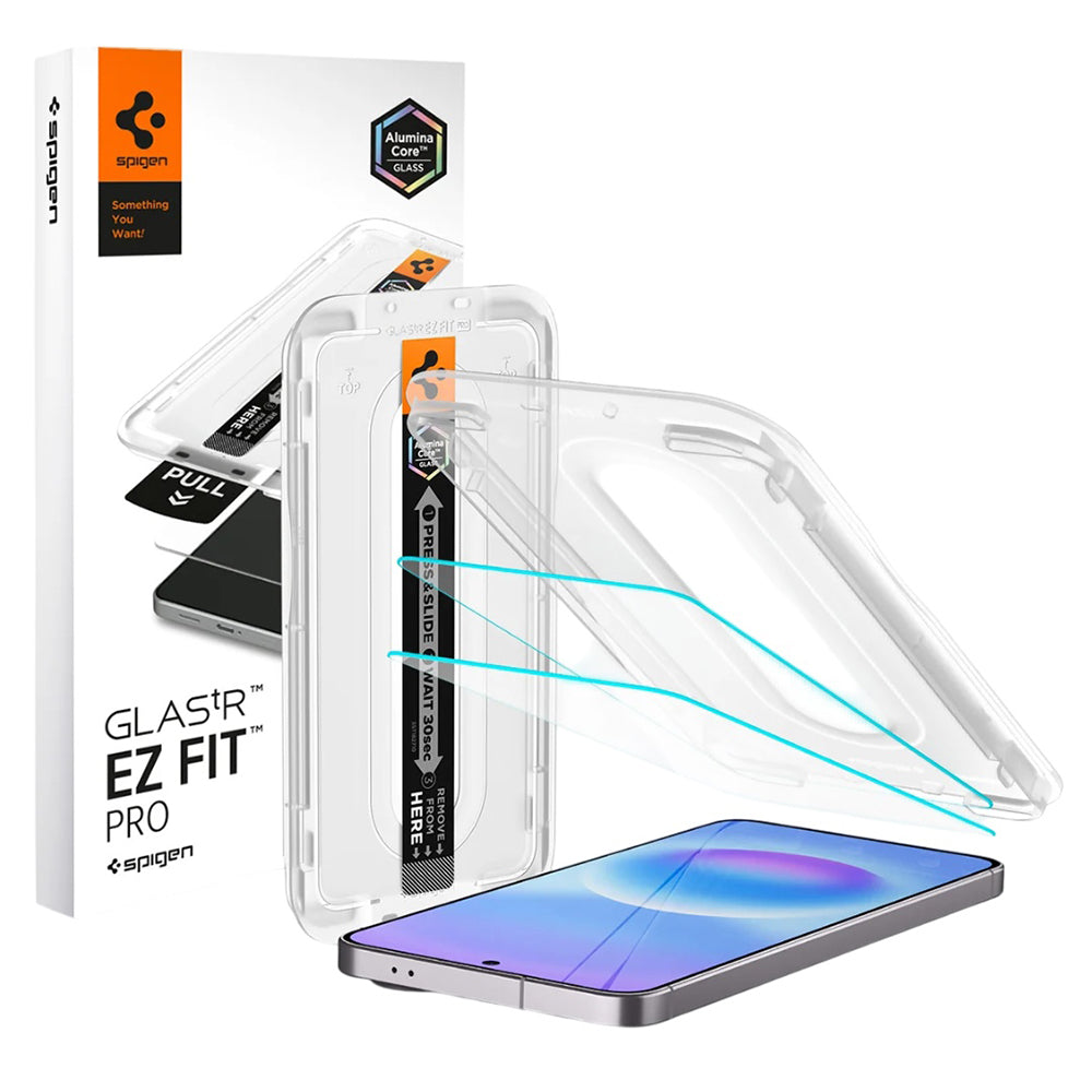 Spigen Folie de protectie Spigen (set de 2) Glas.tR EZ-FIT Pro (AGL11397) compatibil cu Samsung Galaxy A57 5G, Transpare