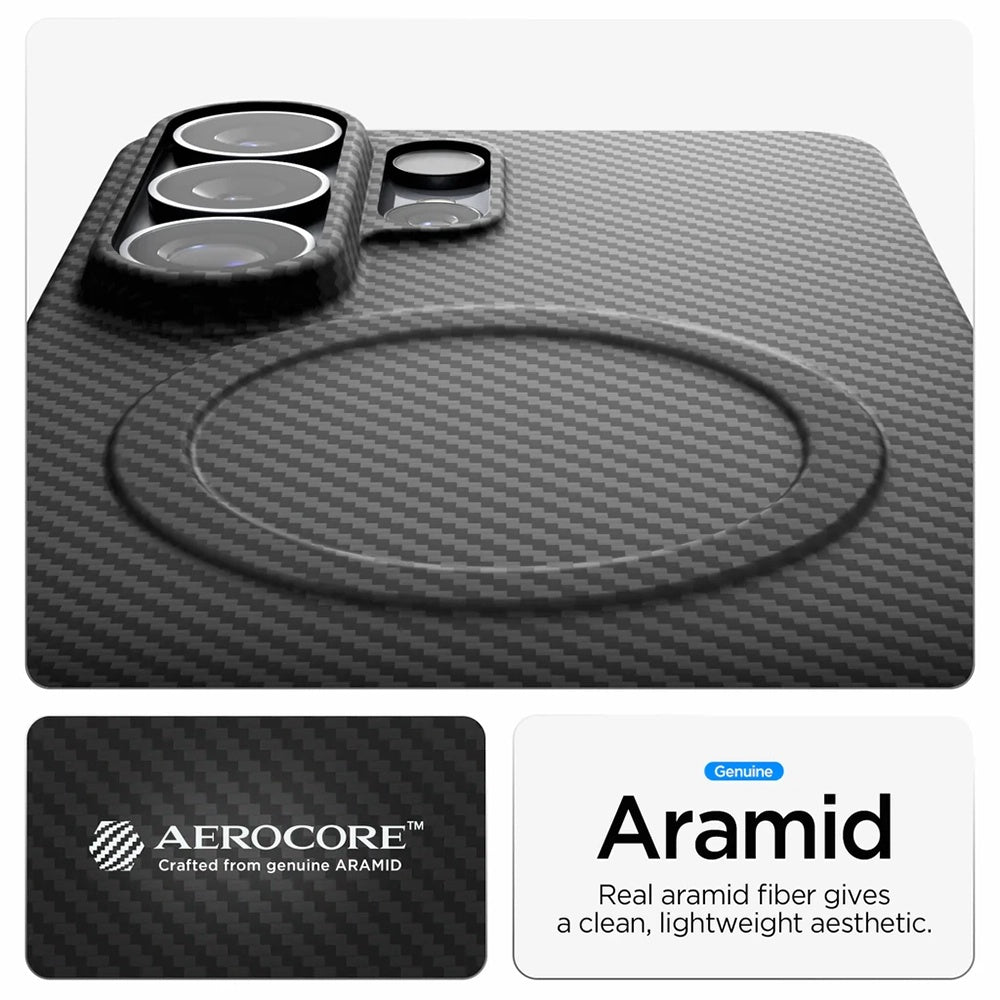 Spigen Husa de protectie Spigen Air Skin Aramid MagFit (ACS11029) compatibil cu Samsung Galaxy S26 Ultra, Negru – imagin