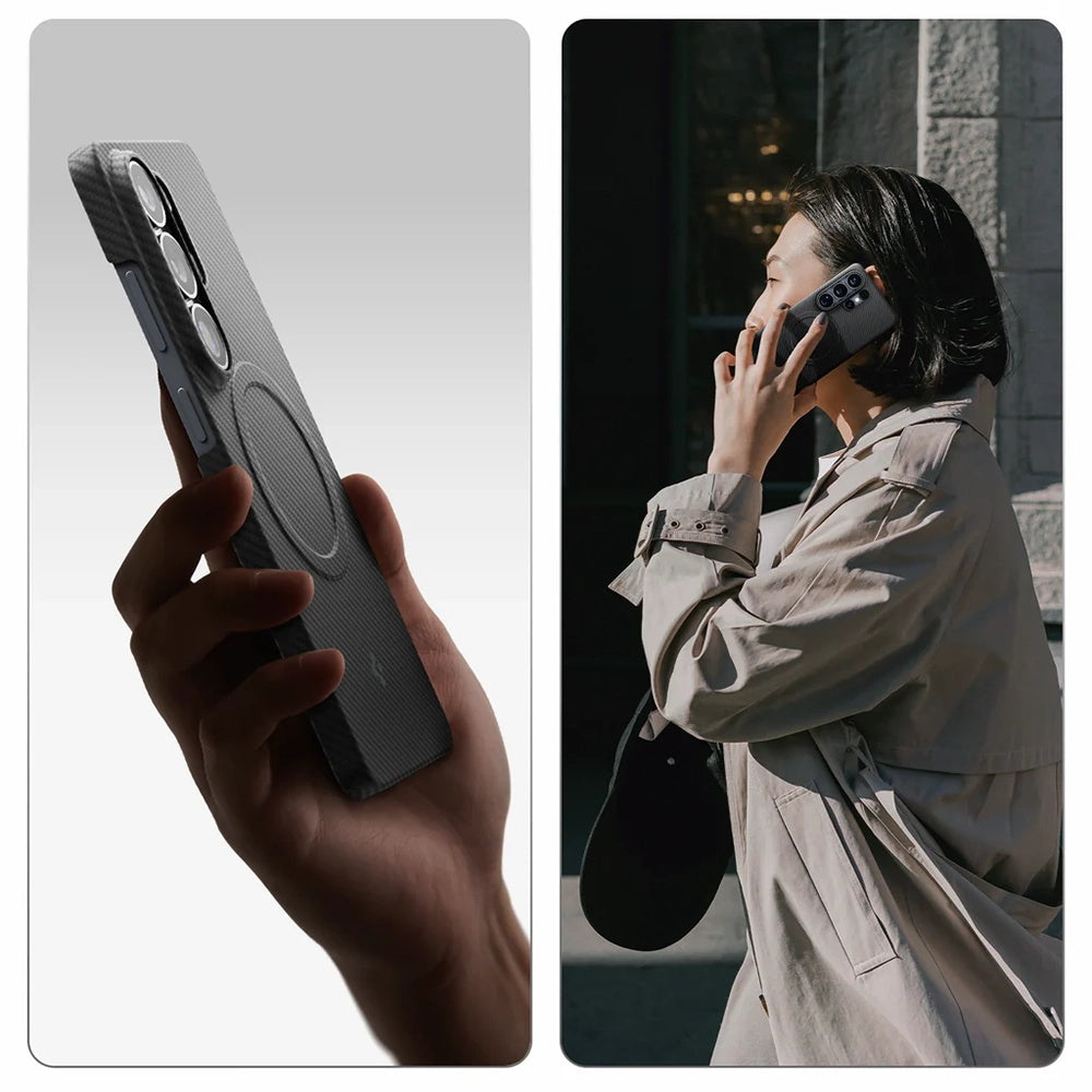 Spigen Husa de protectie Spigen Air Skin Aramid MagFit (ACS11029) compatibil cu Samsung Galaxy S26 Ultra, Negru – imagin