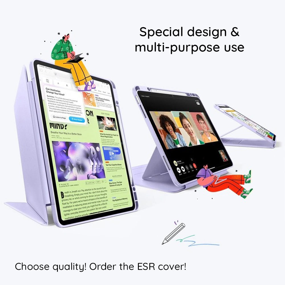 Husa pentru iPad 10 (2022) 10.9 / 11 (2025) / 12 (2026) - ESR Flip Hybrid (with Pencil Holder) - Midnight Green