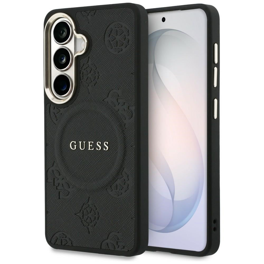 Guess - Saffiano Peony Embossed Ring MagSafe (GUHMS26MPSAMSECK) - Samsung Galaxy S26 Plus - Black