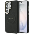 Guess - Saffiano Peony Embossed Ring MagSafe (GUHMS26LPSAMSECK) - Samsung Galaxy S26 Ultra - Black