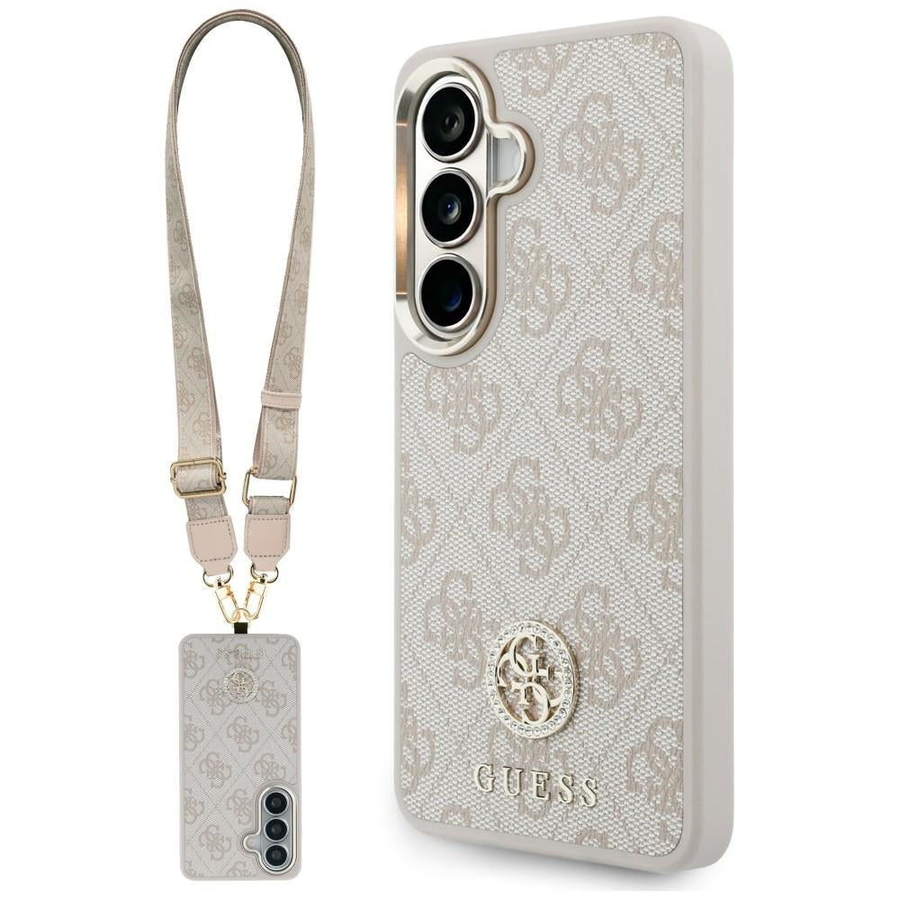 Guess Husa de protectie Guess 4G Big Rhinestone Triangle Strap (GUHMS26SP4G4DCSP) compatibil cu Samsung Galaxy S26, Roz