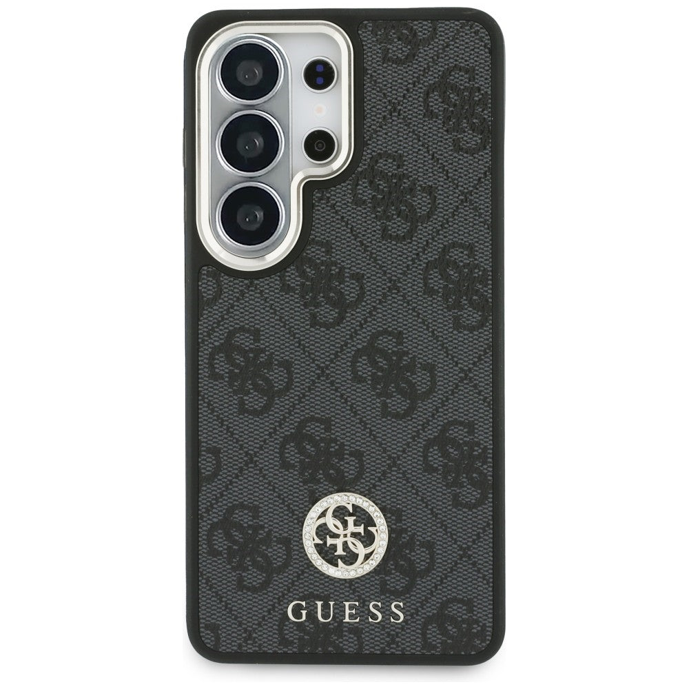 Guess Husa de protectie Guess 4G Big Rhinestone Triangle Strap MagSafe (GUHMS26LP4G4DCSK) compatibil cu Samsung Galaxy S