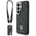 Guess Husa de protectie Guess 4G Big Rhinestone Triangle Strap MagSafe (GUHMS26LP4G4DCSK) compatibil cu Samsung Galaxy S