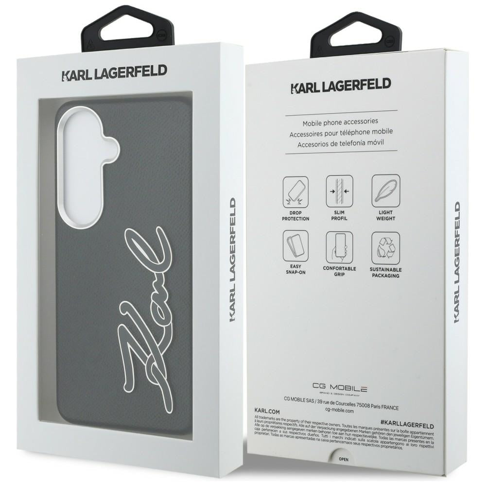 Karl Lagerfeld Husa de protectie Karl Lagerfeld Full Wrapped Grained Leather with Signature Resin Logo (KLHCS26SPGFKSRSK