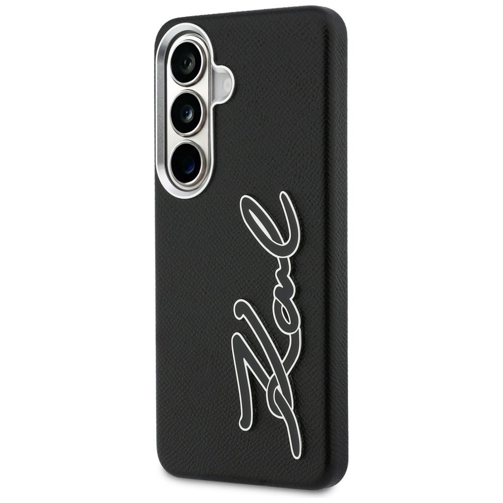 Karl Lagerfeld Husa de protectie Karl Lagerfeld Full Wrapped Grained Leather with Signature Resin Logo (KLHCS26SPGFKSRSK