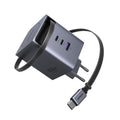 Incarcator Ugreen (65828), 3x Type-C / USB, 100W GaN, Gri