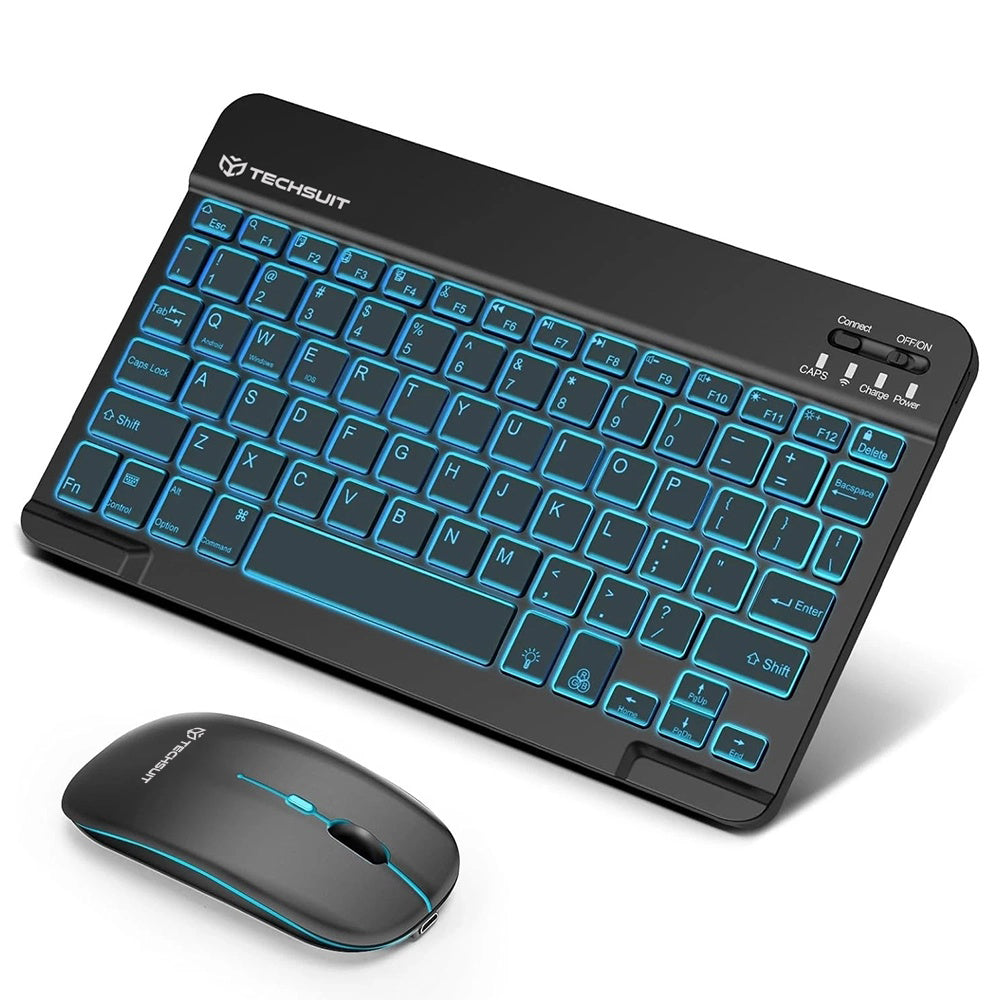 Tastatura Techsuit AirCombo (WKM1), Wireless, RGB, 1600 DPI, Negru