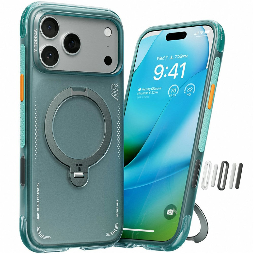 Torras Husa de protectie Torras Ostand Spin Air Series compatibil cu iPhone 17 Pro, Glacier Sprint