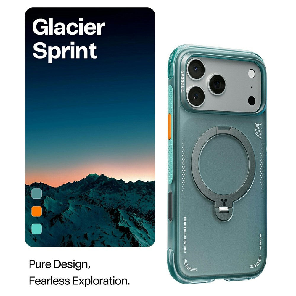 Torras Husa de protectie Torras Ostand Spin Air Series compatibil cu iPhone 17 Pro Max, Glacier Sprint – imagine 2