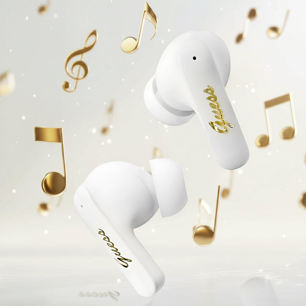 Guess - Wireless Earbuds Script Metal Logo (GUTWSX45PGSK) - Bluetooth V5.4, TWS, with Microphone, Type-C, 400mAh - Black