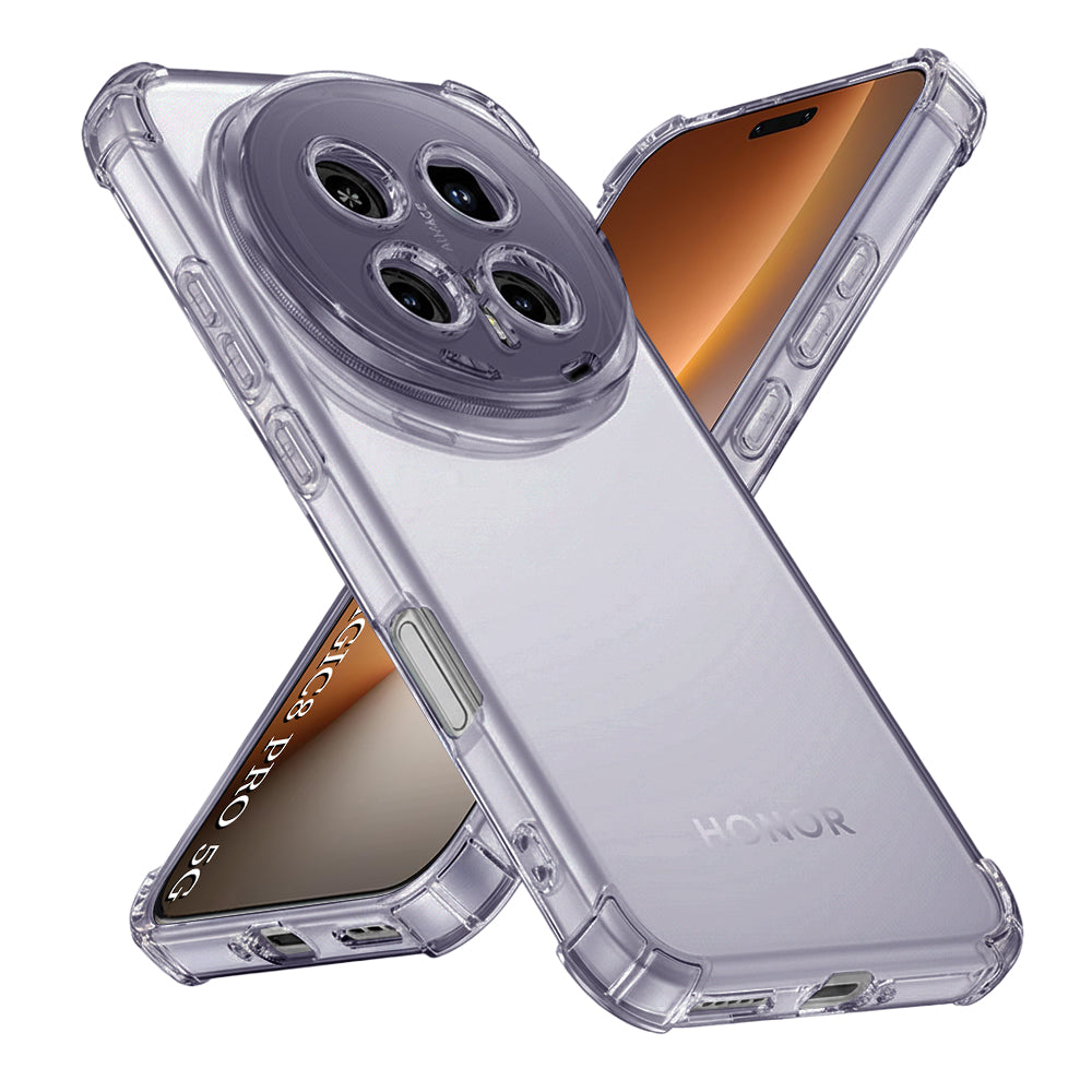 Techsuit - Shockproof Clear Silicone - Honor Magic8 Pro - Smoke Black