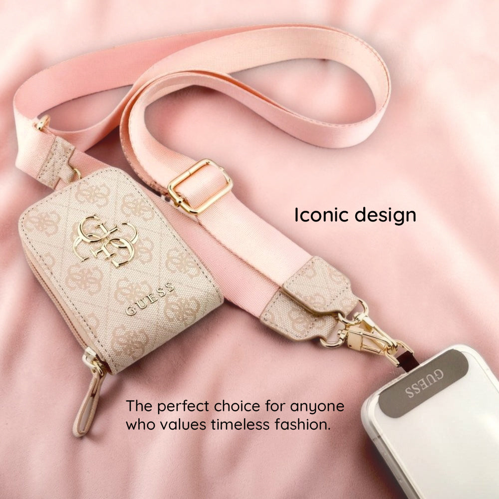 Guess - Universal Strap 4G Metal Logo (GUUCNKP4DGMP) - with Small Purse for Accesories, Adjustable, Eco Leather - Pink