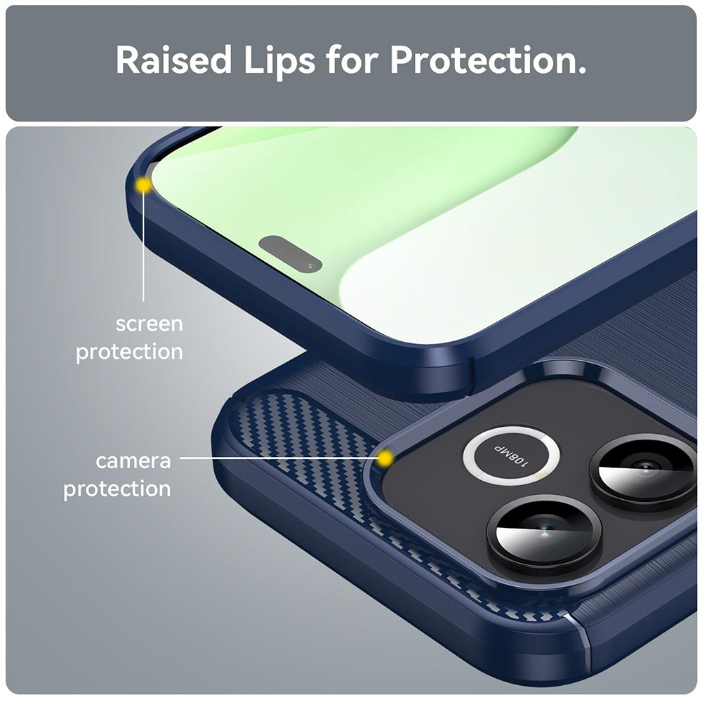 TechSuit Husa de protectie Techsuit Carbon Silicone compatibil cu Honor 600 Lite, Albastru – imagine 3
