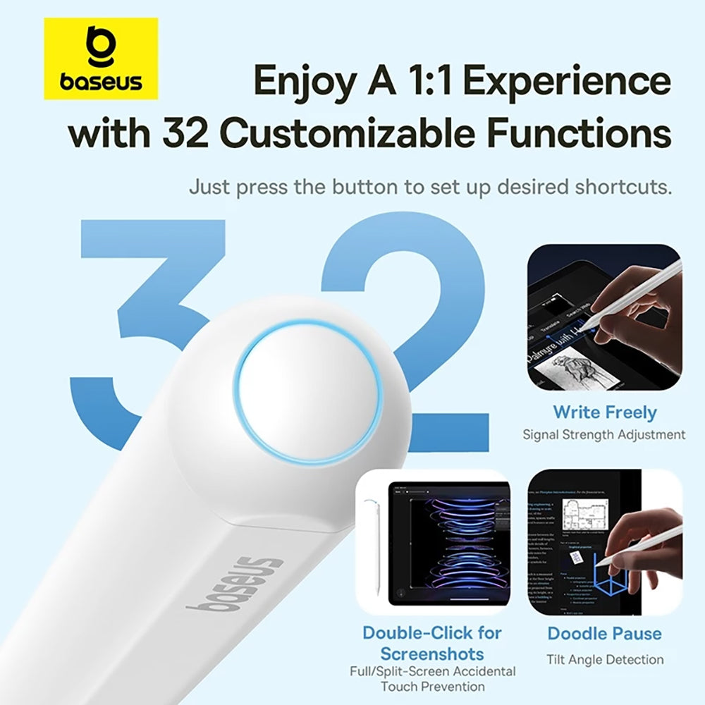 Baseus - Stylus Pen Smooth Writing 3 Series (P80080806213-00) - with Magnetic Wireless Charging, 140mAh, Palm-Rejection 