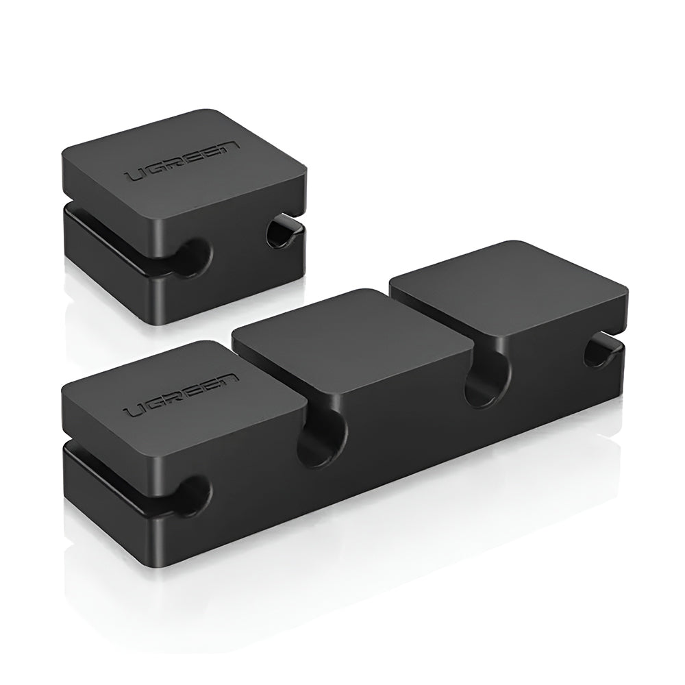 Ugreen - Cable Organizer 3+1 LP208 (70585) - Main and Single, 4 Holder Clips - Black