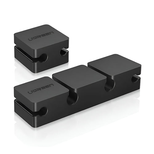 Ugreen - Cable Organizer 3+1 LP208 (70585) - Main and Single, 4 Holder Clips - Black