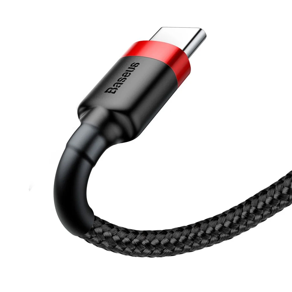 Baseus - Data Cable Cafule (CATKLF-A91) - USB to Type-C, 3A, 0.5m - Black / Red