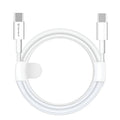 Techsuit - Data Cable (PCB130) - Type-C to Type-C, Fast Charging, 60W, 480Mbps, Aluminum Alloy, 1m - White
