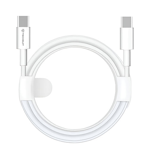Techsuit - Data Cable (PCB130) - Type-C to Type-C, Fast Charging, 60W, 480Mbps, Aluminum Alloy, 1m - White