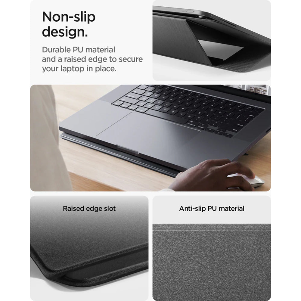 Spigen Suport Spigen Slim Fold Laptop LD201-S7 (AMP11116), Foldable, Slim, Stable, Anti-Slip, Non Adhesive, Up to 14", N