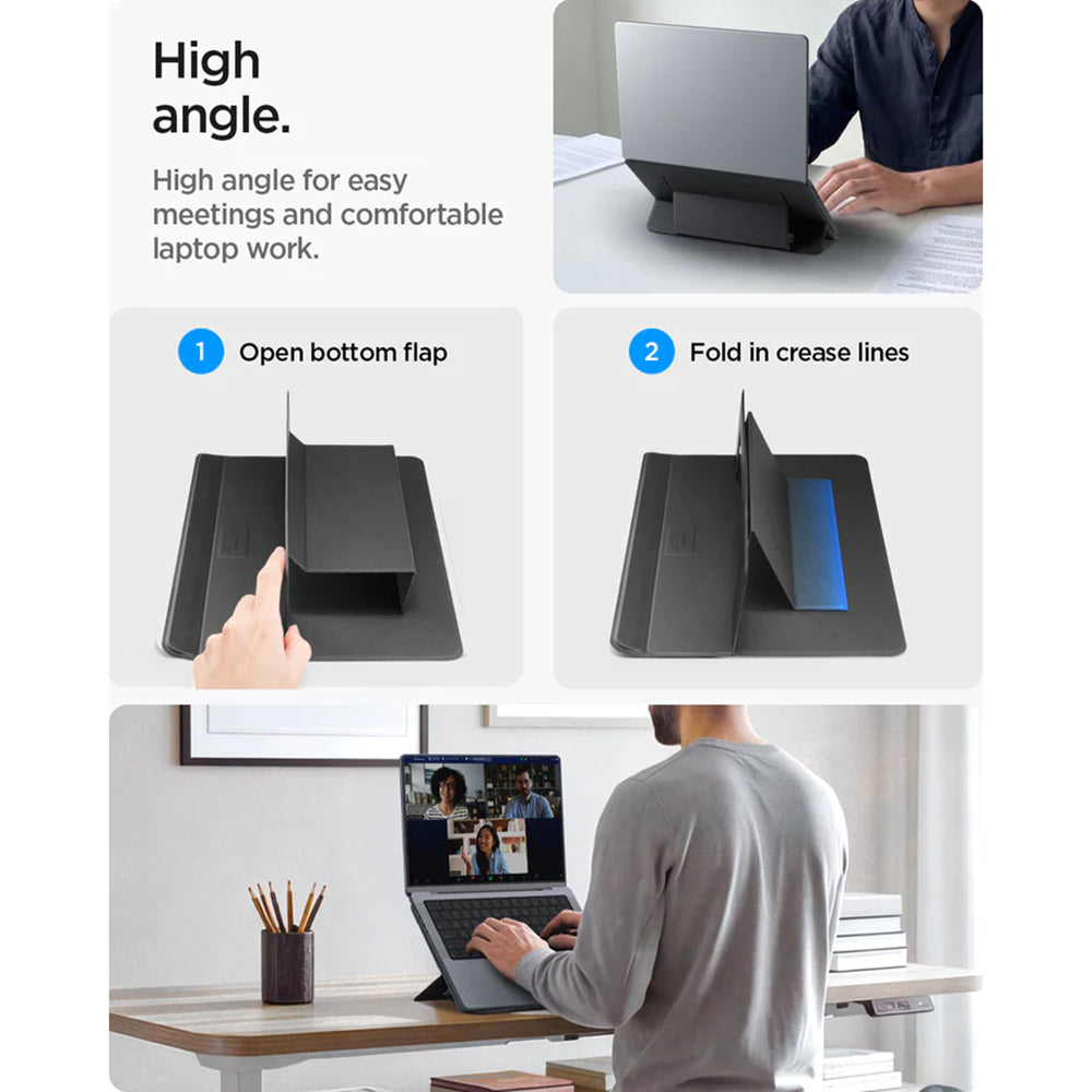 Spigen Suport Spigen Slim Fold Laptop LD201-S7 (AMP11116), Foldable, Slim, Stable, Anti-Slip, Non Adhesive, Up to 14", N
