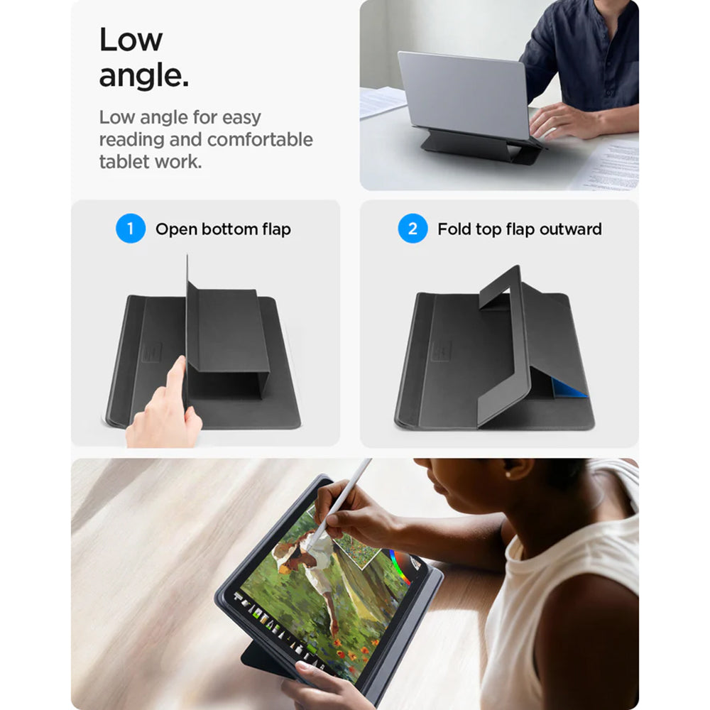 Spigen Suport Spigen Slim Fold Laptop LD201-S7 (AMP11116), Foldable, Slim, Stable, Anti-Slip, Non Adhesive, Up to 14", N