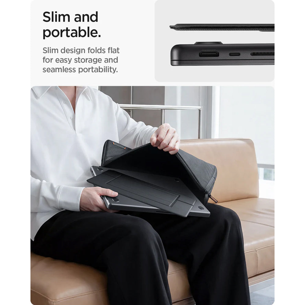 Spigen Suport Spigen Slim Fold Laptop LD201-S7 (AMP11116), Foldable, Slim, Stable, Anti-Slip, Non Adhesive, Up to 14", N