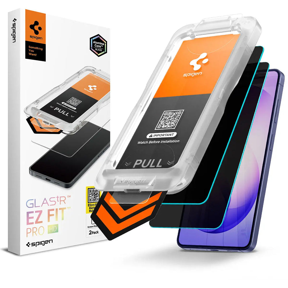 Spigen - (2 pack) Glas.tR EZ-FIT Pro HD (AGL11085) - Samsung Galaxy S26 Plus - Privacy