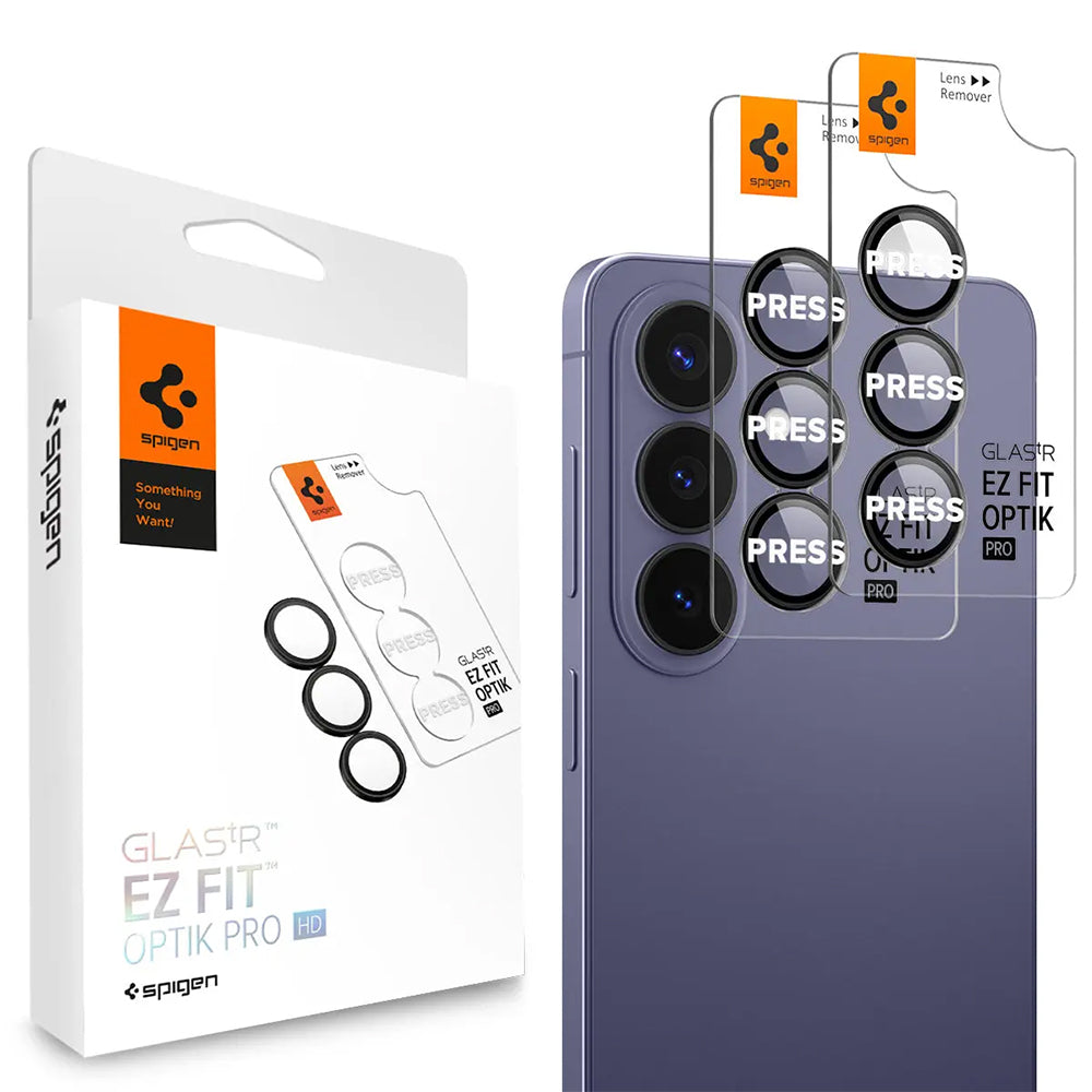 Spigen - (2 pack) Optik.tR EZ Fit Pro HD Camera Glass (AGL11099) - Samsung Galaxy S26 - Black