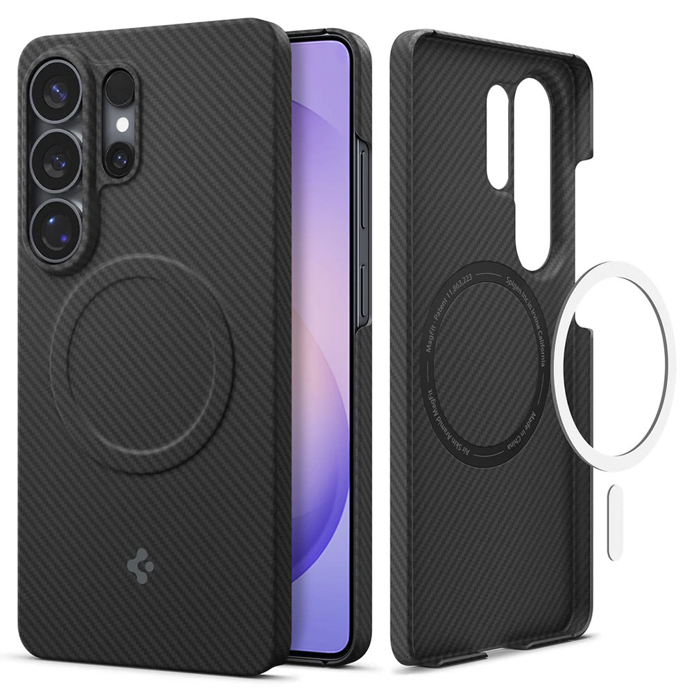 Spigen Husa de protectie Spigen Air Skin Aramid MagFit (ACS11029) compatibil cu Samsung Galaxy S26 Ultra, Negru – imagin