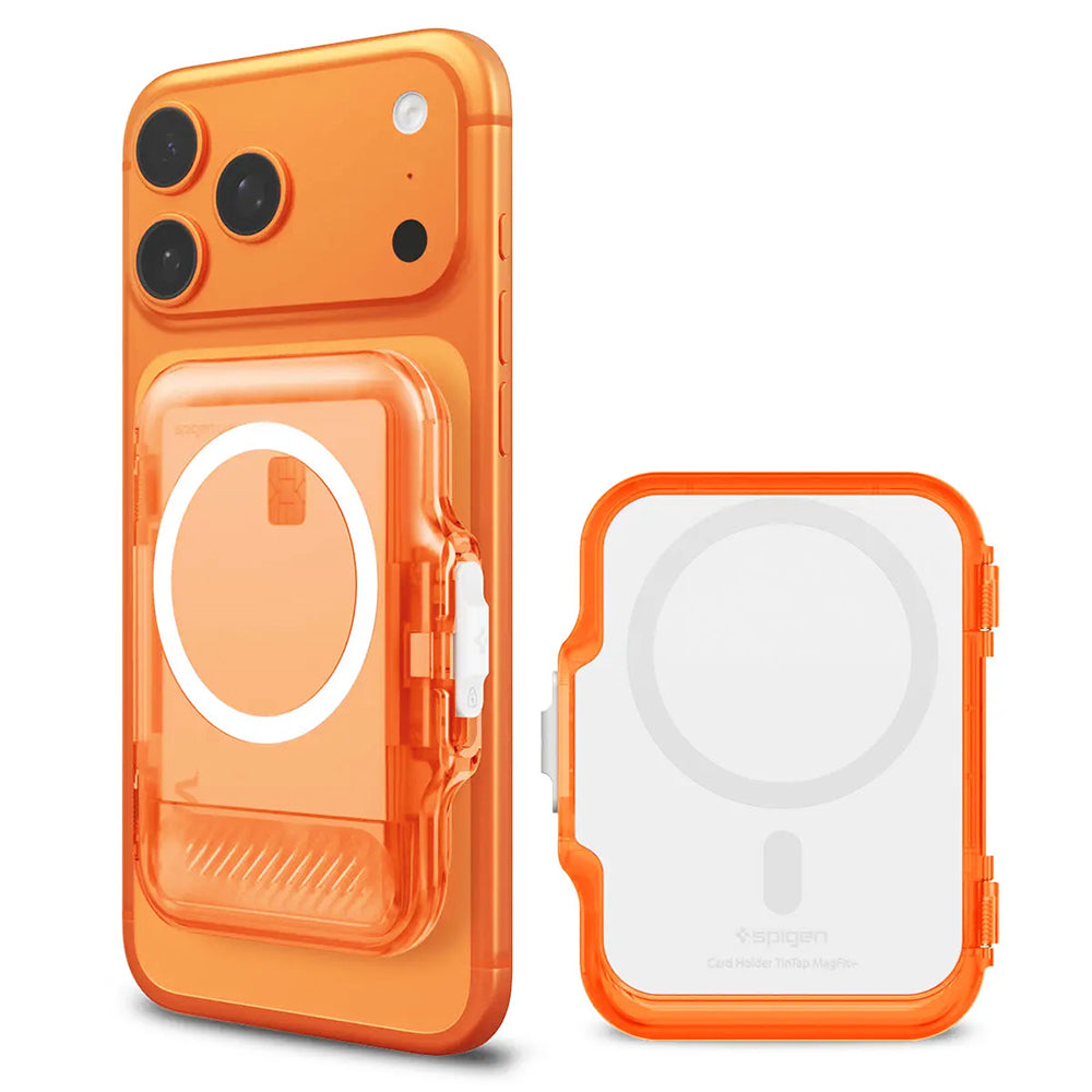 Spigen Suport Spigen Magnetic Wallet TinTap MagFit+ (AFA11381), MagSafe, Easy Access, Minimalist Construction, Frost Cle