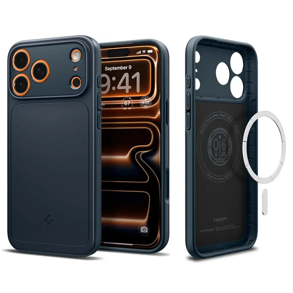Spigen Husa de protectie Spigen Thin Fit MagSafe (ACS10277) compatibil cu iPhone 17 Pro Max, Metal Slate