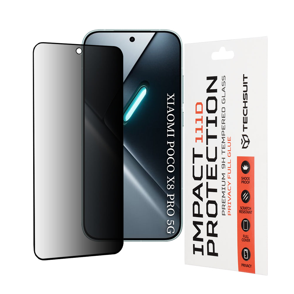 Techsuit - 111D Privacy Full Glue - Xiaomi Poco X8 Pro - Black