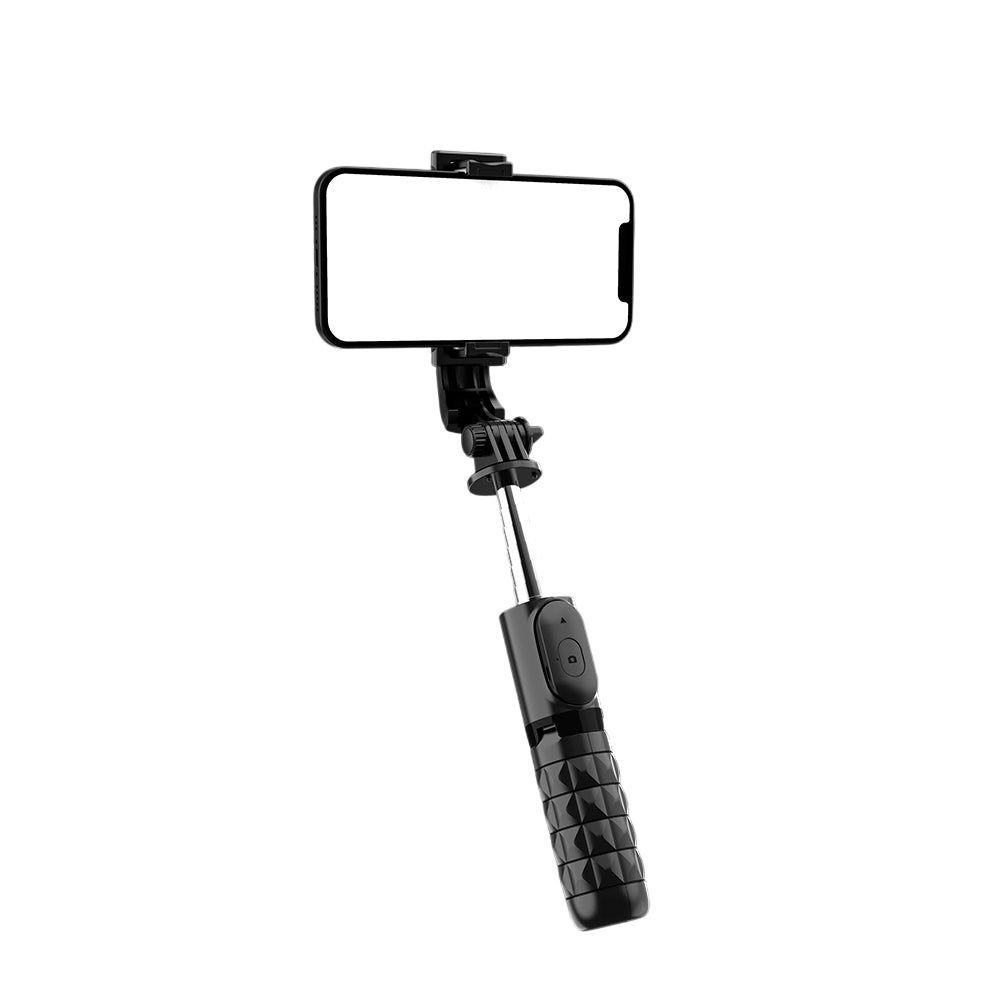 Techsuit - Mini Selfie Stick (Q11) - Stable Tripod with Bluetooth Remote Control, 360 Rotation, Stainless Steel, 74cm - 