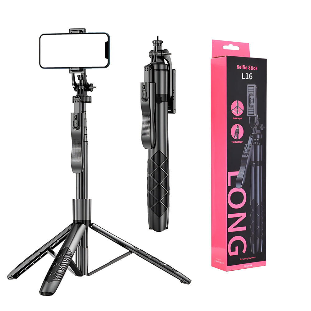 Techsuit - Selfie Stick (L16) - Stable Tripod Mount, 1/4 Screw Interface, Wireless Remote, Balance Steady Shot, 157cm - 