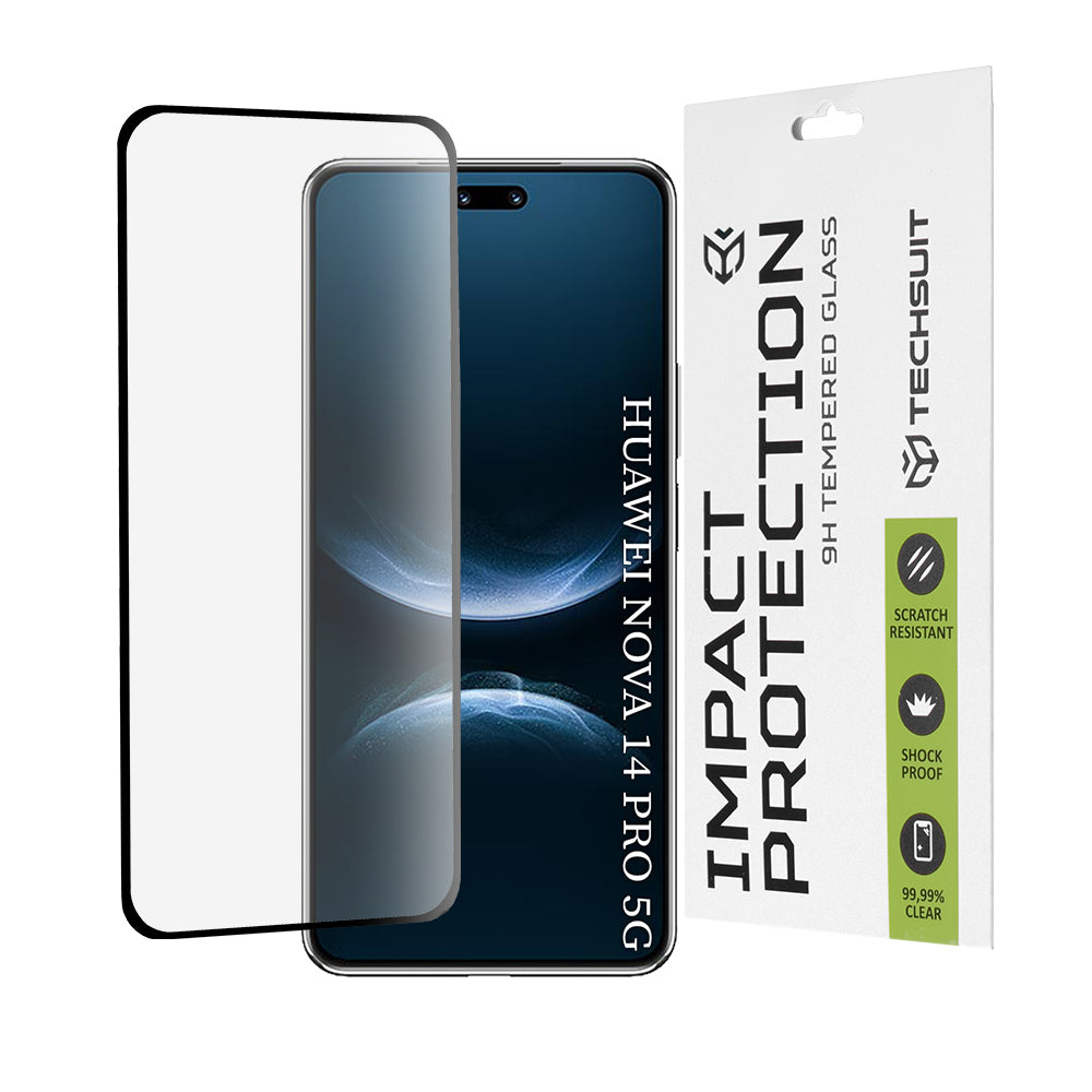 Techsuit - 111D Full Cover / Full Glue Glass / 3D Curved Screen - Huawei nova 14 Pro - Black