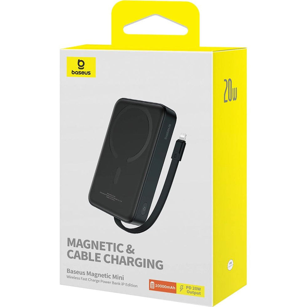 Baseus - Power Bank Magnetic Mini (P10022109113-00) - MagSafe, USB-C, Lightning, 10000mAh, 20W - Black