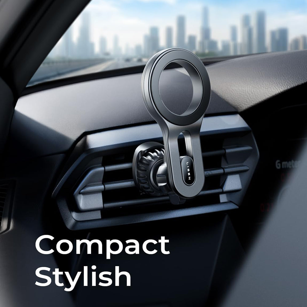Lisen - Car Holder (YL0224050011) - Magnetic for Air Vent, 360° Rotation, Secure Fit, Magnetic Grip - Black