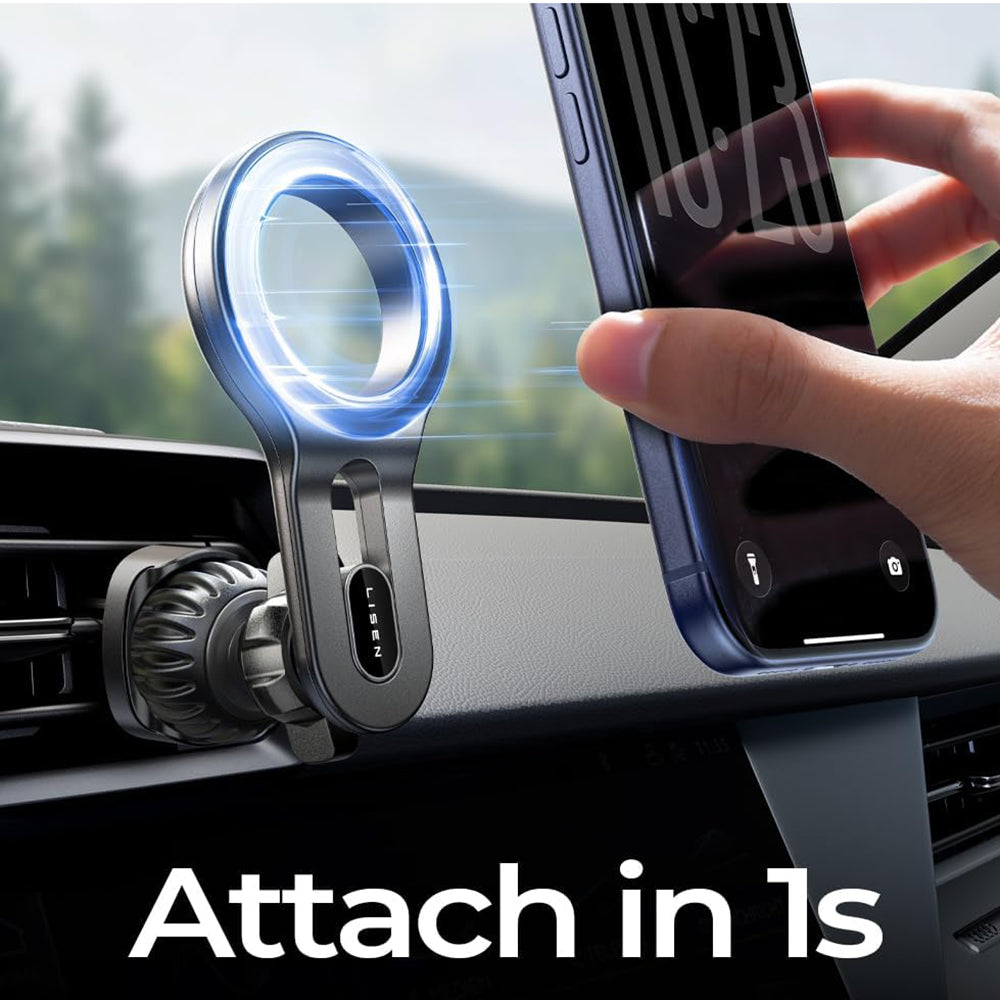 Lisen - Car Holder (YL0224050011) - Magnetic for Air Vent, 360° Rotation, Secure Fit, Magnetic Grip - Black
