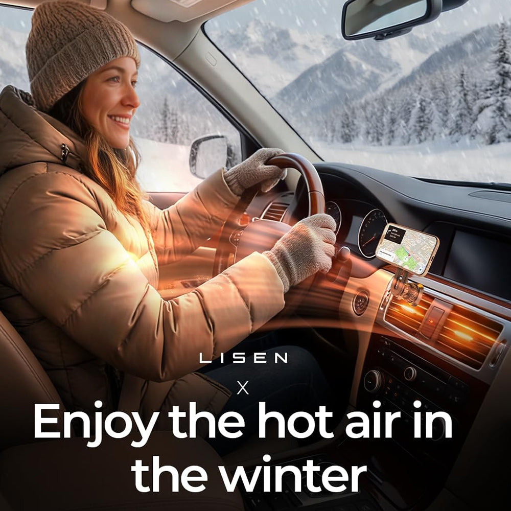 Lisen - Car Holder (YL0224050011) - Magnetic for Air Vent, 360° Rotation, Secure Fit, Magnetic Grip - Black