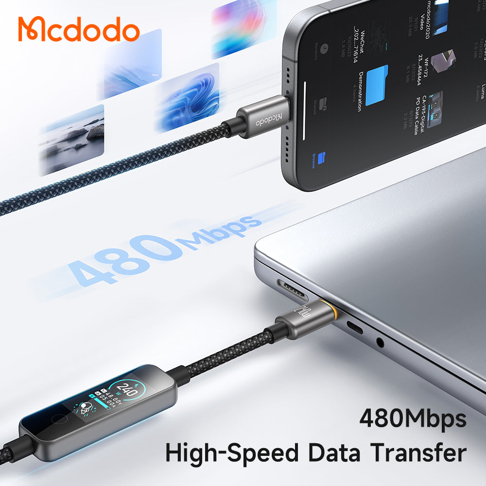 Cablu Mcdodo CA-8750, USB-C la USB-C, 240W, 1.2m, Negru