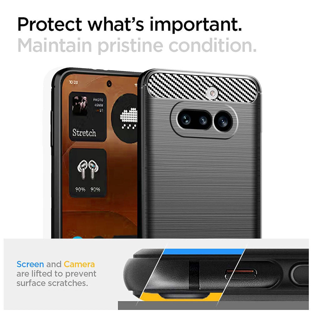 TechSuit Husa de protectie Techsuit Carbon Silicone compatibil cu Nothing Phone (4a), Negru – imagine 2
