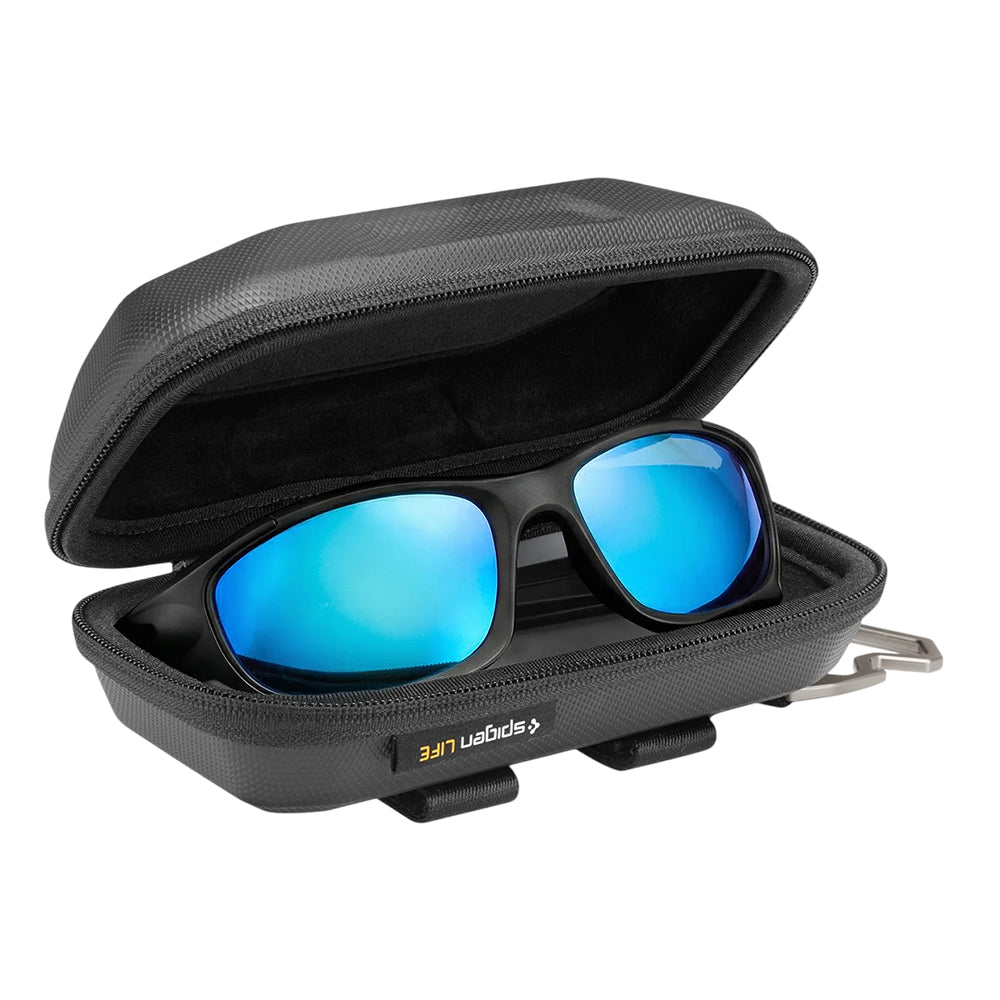 Spigen Sunglass Case Lock Fit LF520 (ACS09444), Universal, with Zipper, Built-in Metal Clip and Bottle Opener, Negru – i