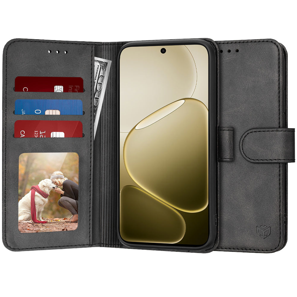 TechSuit Husa de protectie Techsuit Diary Book compatibil cu Oppo A6 4G, Negru