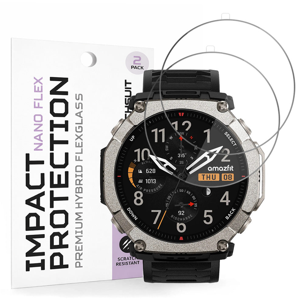 TechSuit Accesoriu smartwatch Techsuit Nano Flex (set de 2) compatibil cu Amazfit T-Rex Ultra 2, Negru