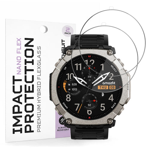 TechSuit Accesoriu smartwatch Techsuit Nano Flex (set de 2) compatibil cu Amazfit T-Rex Ultra 2, Negru