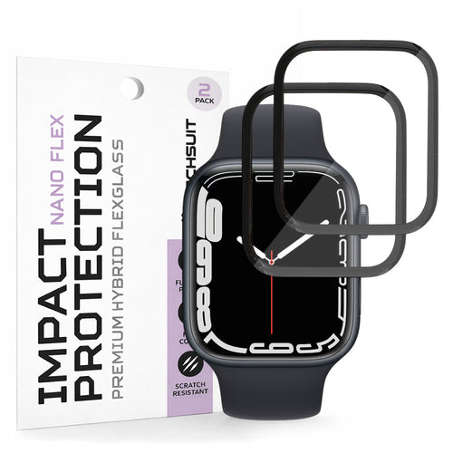 TechSuit Accesoriu smartwatch Techsuit Nano Flex (set de 2) compatibil cu Apple Watch 7 / 8 / 9 45mm, Negru