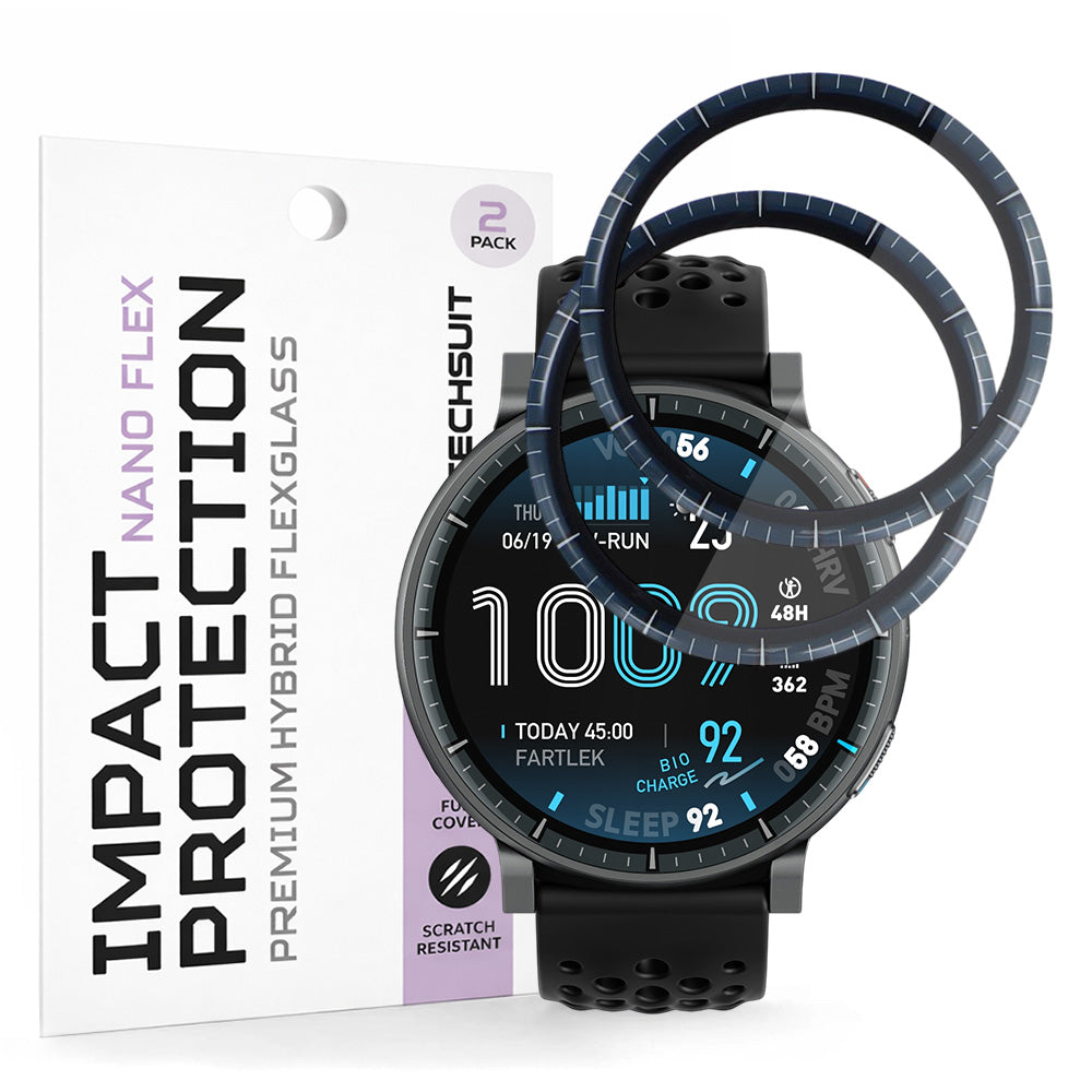 TechSuit Accesoriu smartwatch Techsuit Nano Flex (set de 2) compatibil cu Amazfit Active Max, Negru